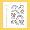 Colorful rainbow and heart temporary tattoo stickers for children - Rainbow Series (WK-177) / 1 Sheet