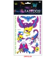 Autocollant de tatouage temporaire Halloween fluorescent avec aigle et cœur étanche - Série Animale (DWYG-20)