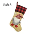 Festive Christmas stocking with 3D gnome doll and red buffalo plaid cuff Style A - Style A
