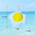 Gelber und weißer 3D-gedruckter Spiegelei-Fidget-Clicker-Schlüsselanhänger für Stressabbau - Spiegelei-Klicker