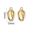 Colgante de CCB dorado en forma de concha para joyería DIY, especificación 23 mm. - Decoración de conchas / 23mm / Dorado