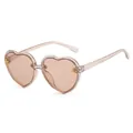 Heart-shaped children's sunglasses with glittery frame and golden bee embellishments - Heart Frame Little Bee Decor / Tea Frame Tea Lens