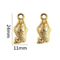 Colgante vintage de pez chapado en oro para creación de joyas DIY, tamaño 24x11mm - Diseño en forma de pez / 24mm / Dorado