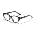 Occhiali da vista vintage cat-eye neri da donna con silhouette retrò elegante e lenti chiare - Montatura Nera Anti-Luce Blu