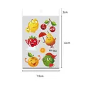Waterproof kids temporary tattoo sheet featuring cartoon fruit smiley face designs - Summer Fruit Series (WY-064) / 7.5*11cm