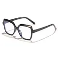 Occhiali eleganti neri con montatura quadrata anti-luce blu da donna in stile moderno - Nero