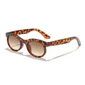Gafas de sol ovaladas retro con montura de carey y estampado de leopardo - Montura Carey Lentes Degradado Té