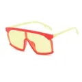 Children's oversized shield sunglasses with vibrant red frame and yellow lenses - Red Frame Yellow Lens