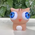 Lustiges braunes Katzen-Quetschspielzeug mit großen blauen Augen zum Stressabbau - Katze / Hervorstehende Augen Katze Zufällige Augenfarbe