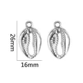 Metallic silver shell charms for DIY jewelry making crafts, measures 26mm by 16mm detail. - Shell Texture / 26mm / Electroplated Silver