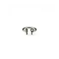Retro-Ring aus Edelstahl mit Fragezeichen und Ausrufezeichen in Silber - Größe 6 / Stahlfarben