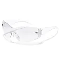 Gafas de sol envolventes transparentes con detalle de estrella metálica lateral - Montura Transparente Espejo Plateado