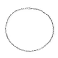 Minimalist silver stainless steel twisted box chain necklace with lobster clasp closure - Necklace / 50cm / Steel