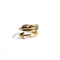 Verstellbarer goldener Feder- und Pfeilring im Vintage-Stil für Damen und Herren Modeschmuck - Größe 6 / Gold