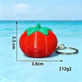 Roter und grüner 3D-gedruckter Tomaten-Fidget-Clicker-Schlüsselanhänger zum Stressabbau - Tomaten-Klicker