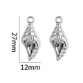 Silver-plated seashell CCB pendant for DIY jewelry making, size 27mm by 12mm detailed view - Conch & Shell / 27mm / Electroplated Silver