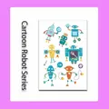 Sheet of colorful cute cartoon robot temporary tattoo stickers for children and kids - Robot Style (WK-077) / 1 Piece