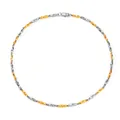 Elegant two-tone twisted stainless steel chain necklace with gold and silver links design - Necklace / 50cm / Two-Tone Gold and Steel