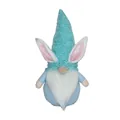 Plush Easter bunny gnome doll with white beard for home holiday tabletop decoration. - Blue