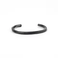 Minimalistisches schwarzes Titanstahl-Armband mit offenem Design für Damen und Herren geeignet - Verdrehter Stil (DW0224) / S / Schwarz