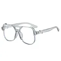Klassische transparente Fliegerbrille mit Blaulichtfilter für Damen und Herren - Transparentes Grau Anti-Blaulicht