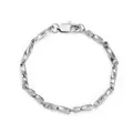 Minimalist silver stainless steel twisted link chain bracelet for men and women jewelry. - Bracelet / 18cm / Steel