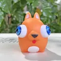 Lustiges oranges Hund-Stressspielzeug mit blauen Kulleraugen, Quetschspielzeug. - Hervorstehende Augen Hund Zufällige Augenfarbe