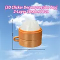 3D-gedrucktes Dampfbrötchen in Bambusdämpfer Fidget-Toy Schlüsselanhänger, 5cm Breite - 2-Schicht Dampfbrötchen-Klicker