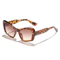 Gafas de sol vintage de ojo de gato de gran tamaño con patrón de carey y lentes - Montura Carey Lentes Té Doble
