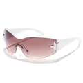 Gafas de sol Y2K con montura blanca, lentes degradadas marrones y detalle de estrella - Montura Blanca Marrón Degradado