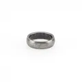 Minimalistischer Vintage-Ring mit silbernem Distressed-Finish und Textur - Größe 6 / Glatte Kuppel Antiksilber