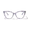 Elegante lila marmorierte Katzenaugen-Brille mit Blaulichtfilter für Damen SKU - Marmor-Graues Patchwork