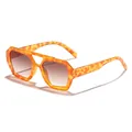 Vintage bohemian style double-bridge sunglasses with orange tortoiseshell frames and gradient lenses - Yellow Tortoise Frame Gradient Tea Lens