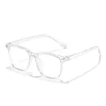 Classic transparent square children's anti-blue light glasses frame in clear acrylic - Clear