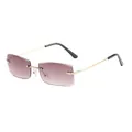Gafas de sol rectangulares sin montura con cristales degradados morados para mujer - Café Degradado