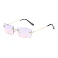 Gafas de sol sin montura para mujer con lentes degradadas en color púrpura océano - Rosa Púrpura