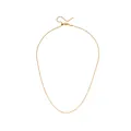 Adjustable gold plated stainless steel beaded ball chain necklace with needle end - Ball Chain / Gold Bead Chain 50cm