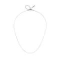 Detail of a minimalist silver stainless steel chain necklace with an adjustable clasp - Hammered Round Chain / Silver Hammered Round Chain 50cm