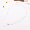 Adjustable stainless steel cross chain necklace with needle end in silver finish - Cable Chain / 0.35*50cm / Silver Cross Chain 50cm