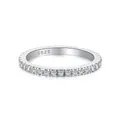 S925 sterling silver eternity ring with sparkling cubic zirconia stones - Size 5 / Platinum (TL120024)