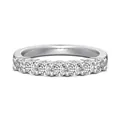 Elegant S925 sterling silver row diamond ring with seven round-cut sparkling stones - Size 5 / Row Diamond Thin Style (DY121207) / Platinum (DY121207)