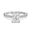 Elegant S925 sterling silver ring featuring a large radiant cut square zircon stone - Size 5 / Rectangular Sugar Style (DY120571) / Silver