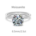 2.5ct moissanite solitaire ring in S925 sterling silver with four-prong setting - Size 5 / White Gold (DO120086)-2.5CT