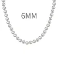 Elegante collana in argento sterling S925 con perle bianco-grigie da 6 mm di diametro - Stile 1 (DY191923) / 6mm (40cm) / Grigio