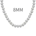 Elegante collana di perle grigie da 8 mm con chiusura in argento sterling S925 - Stile 2 (DY191924) / 8mm (40cm) / Grigio