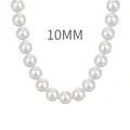 Elegant S925 sterling silver necklace featuring classic 10mm white pearls for women - Style 3 (DY191925) / 10mm (40cm) / White