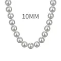 Elegant French style S925 sterling silver necklace featuring 10mm grey shell pearls - Style 3 (DY191925) / 10mm (40cm) / Gray