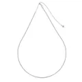 Elegante collana di perle minimalista in argento sterling S925 con catena di estensione - Collana girocollo in perline da 4mm / Oro Bianco Catena di Grani (DY191496)