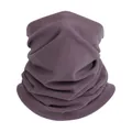 Soft purple fleece neck gaiter for winter windproof outdoor protection - Purple