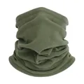 Olijfgroene thermische fleece nekwarmer voor wintersporten en winddichte warmte - Legergroen